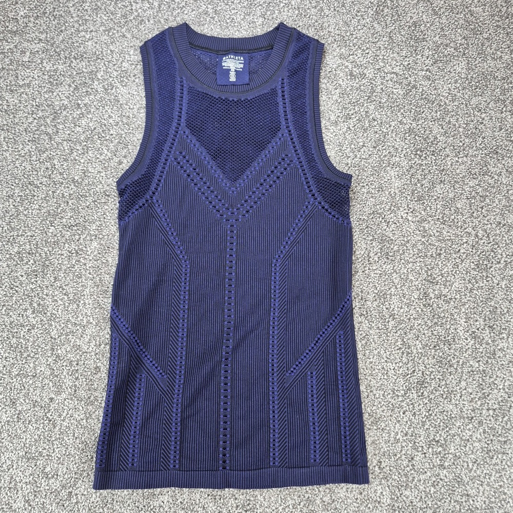 Athleta Oxygen Tank Top Women's XS Navy‎ Blue Cutouts Sleeveless Workout